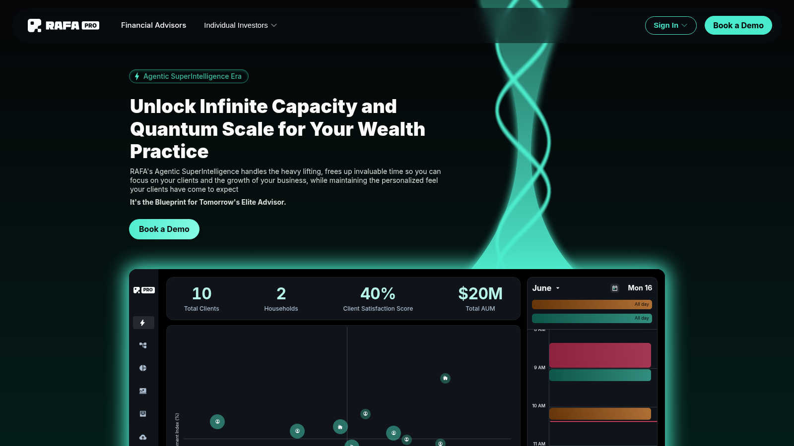 RAFA.AI application interface and features
