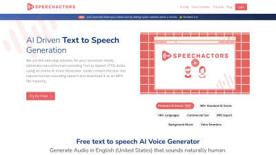 Speechactors - AI tool for Audio & Music