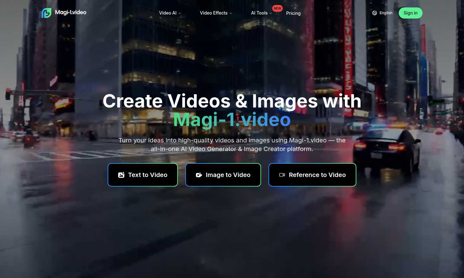 Magi-1 application interface and features
