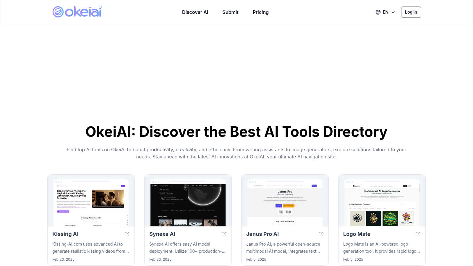 OkeiAI application interface and features