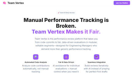 Team Vertex application interface and features