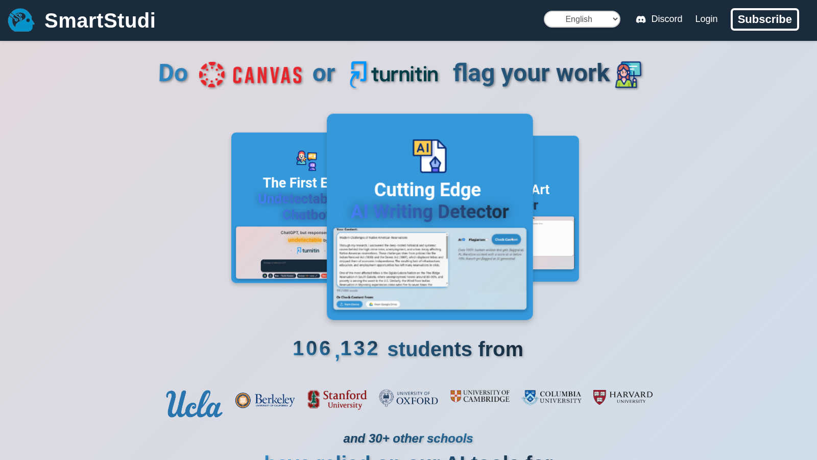 SmartStudi.com application interface and features