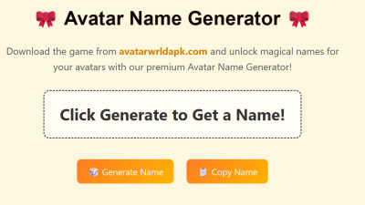 Avatar Name Generator - AI tool for Generative Art