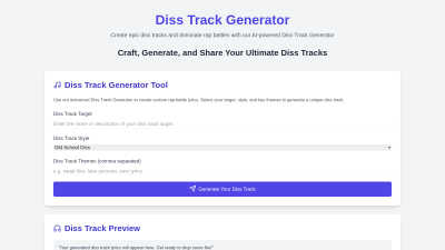 Diss Track Generator - AI tool for Audio & Music