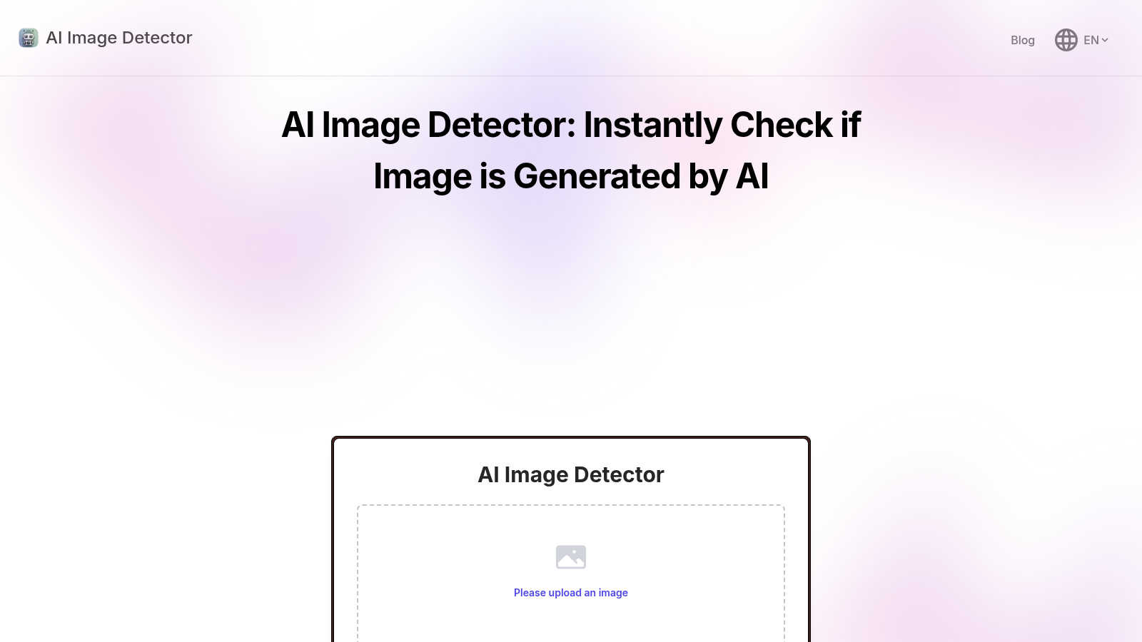 AI Image Detector application interface and features
