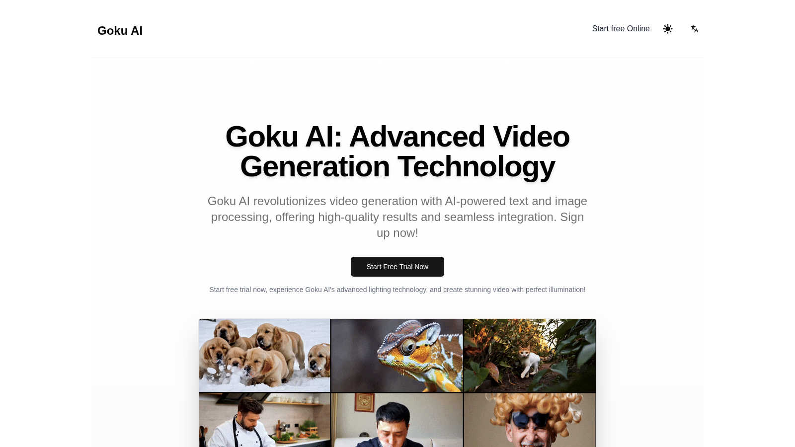 Goku AI application interface and features