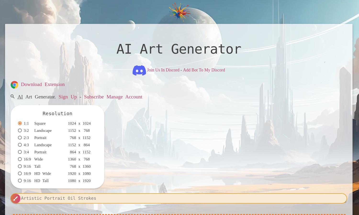 AI Art Generator Website