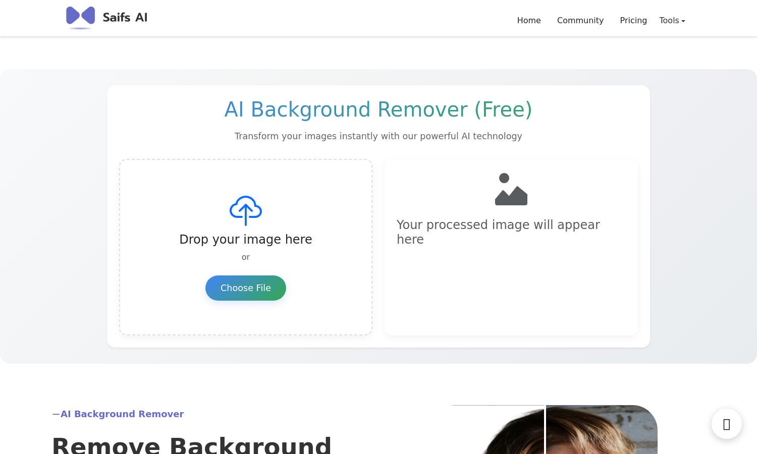 AI Background Remover Website