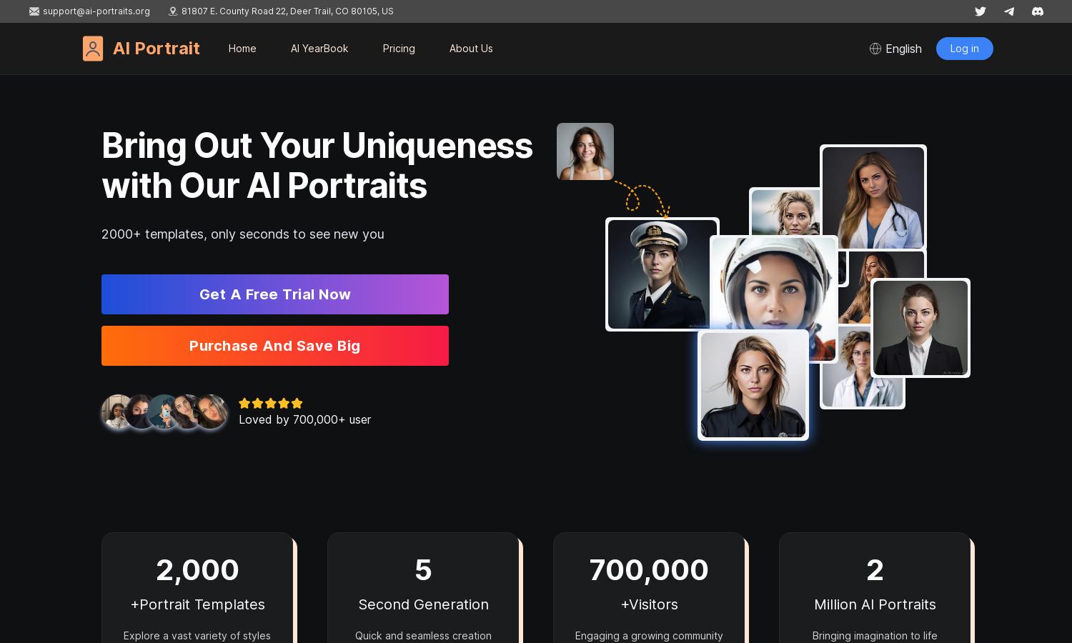 AI Portrait Generator Website