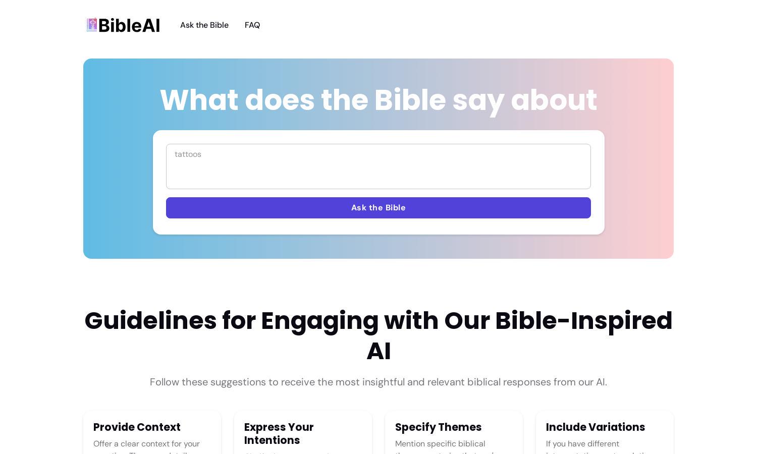 Bible AI Hub Website