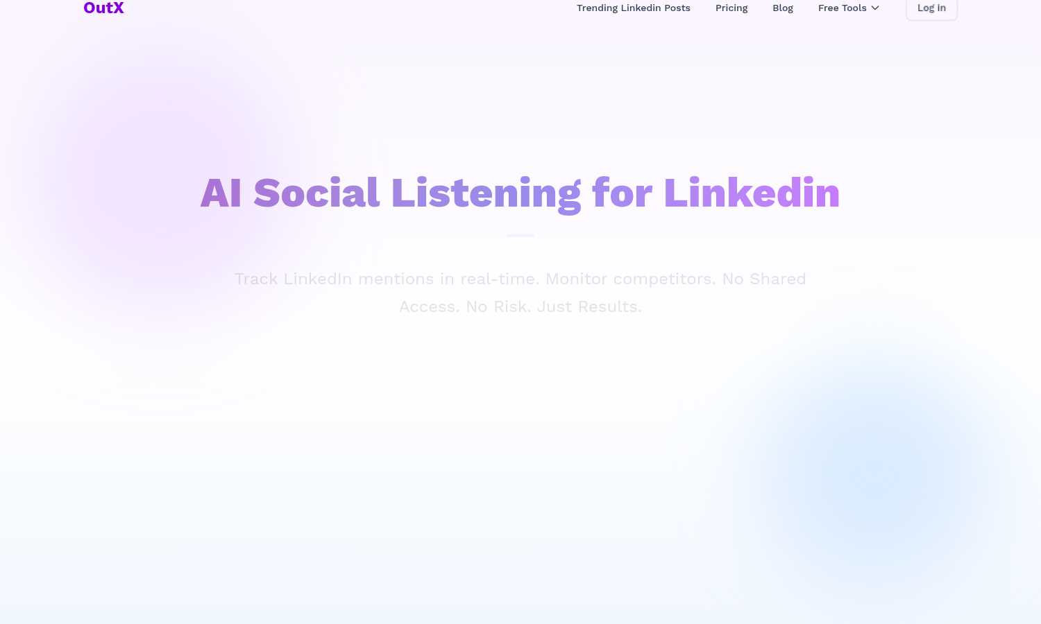 Social listening linkedin | OutX.ai application interface and features