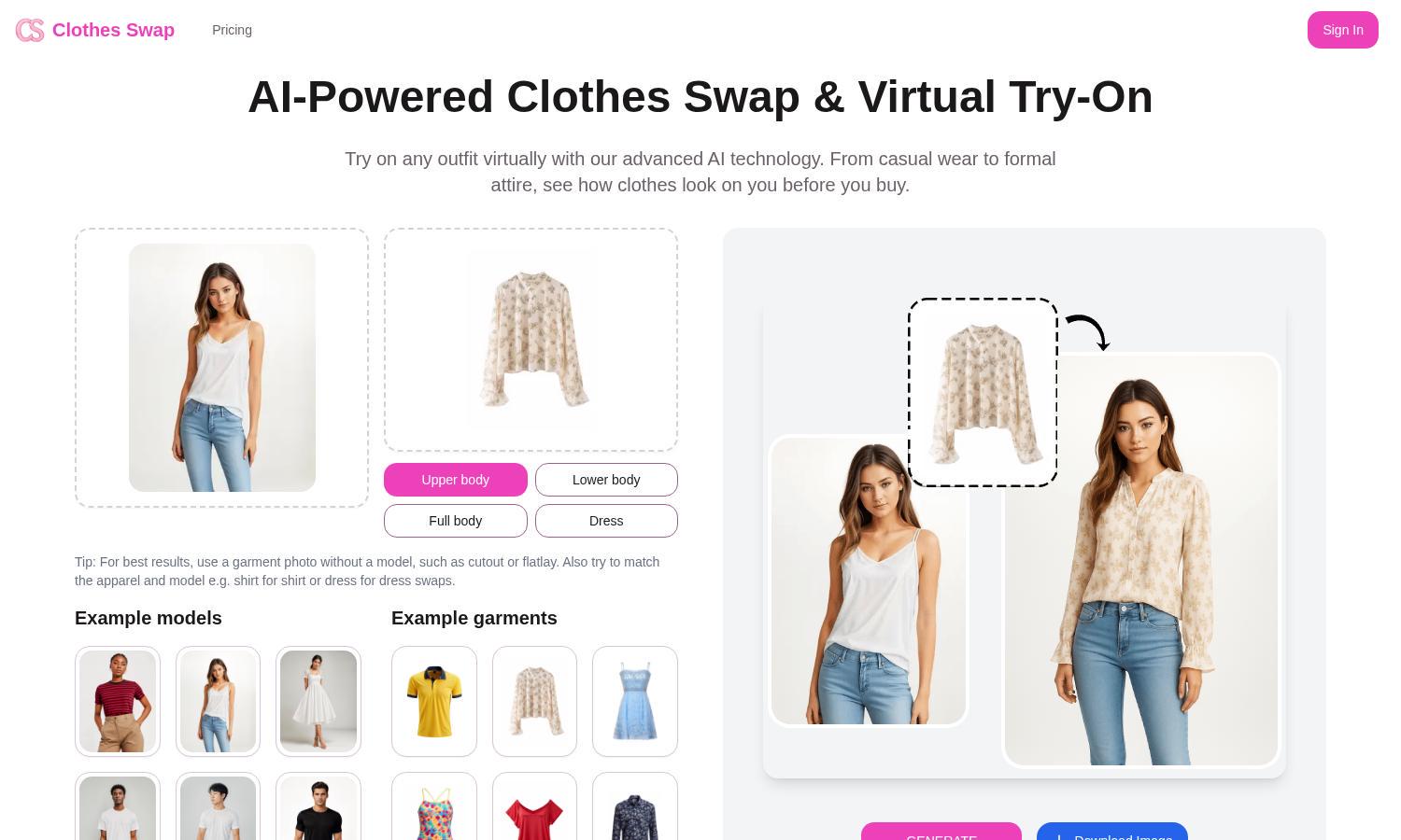 Clothes Swap & Virtual Try-On Website