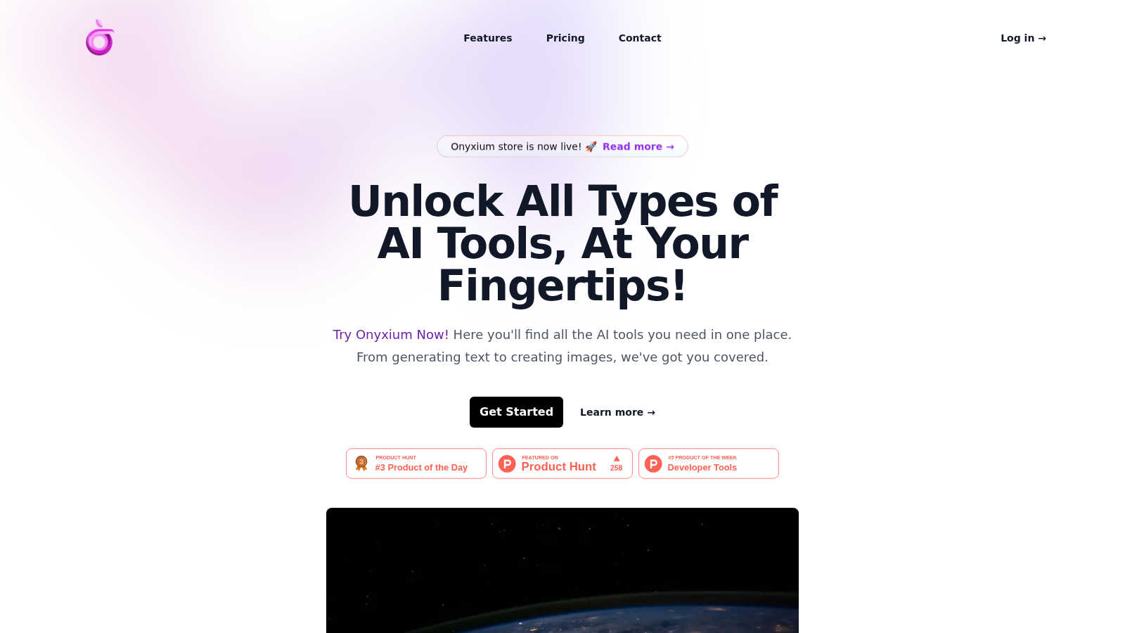 Onyxium AI application interface and features