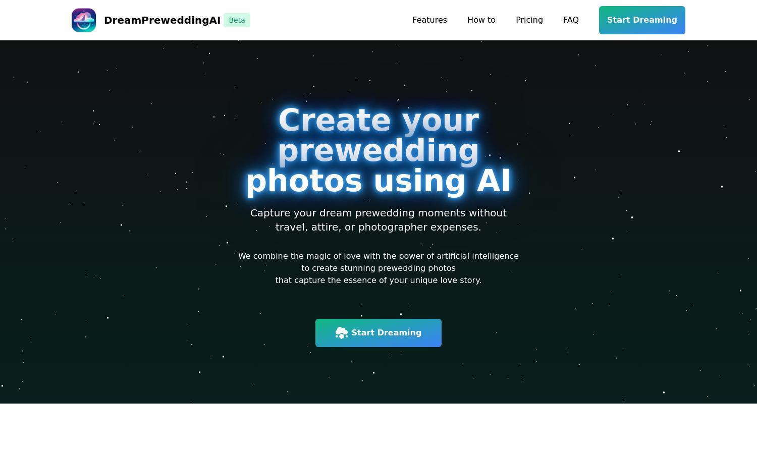 Dream Prewedding AI Website