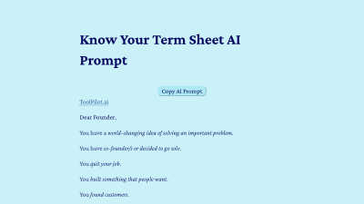 Know Your Term Sheet - AI tool for Business & Finance