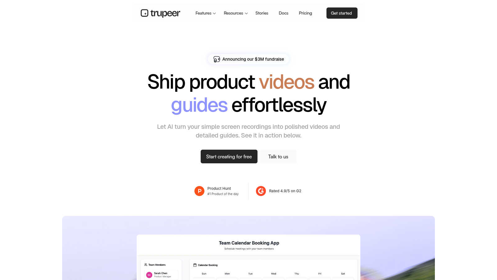 Trupeer application interface and features