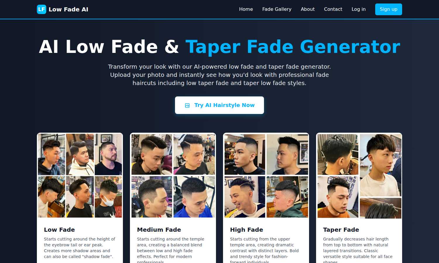 Low Fade AI application interface and features