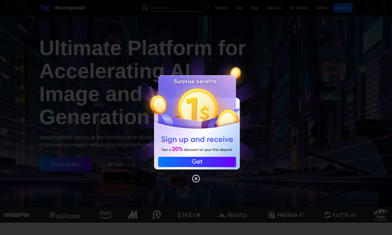 WaveSpeedAI application interface and features
