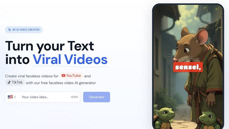 FacelessVideos application interface and features