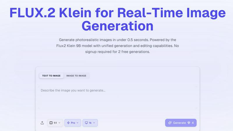 Flux2Klein application interface and features