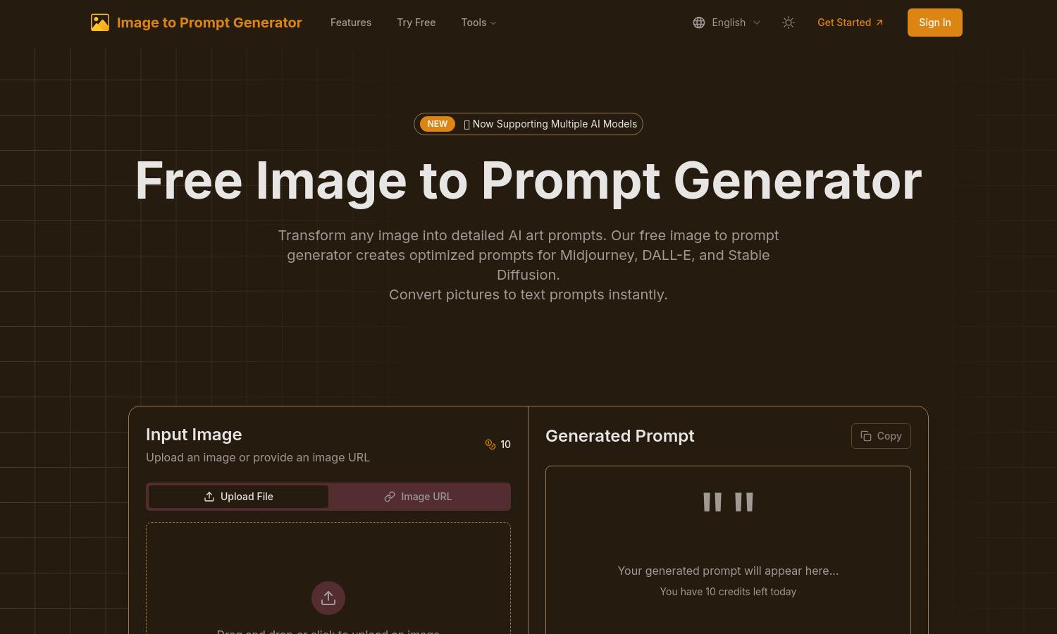 Image to Prompt Generator Website