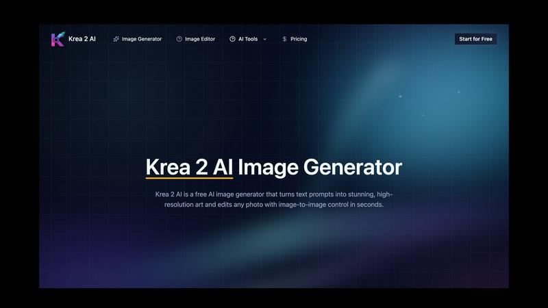 Krea 2 AI Free application interface and features