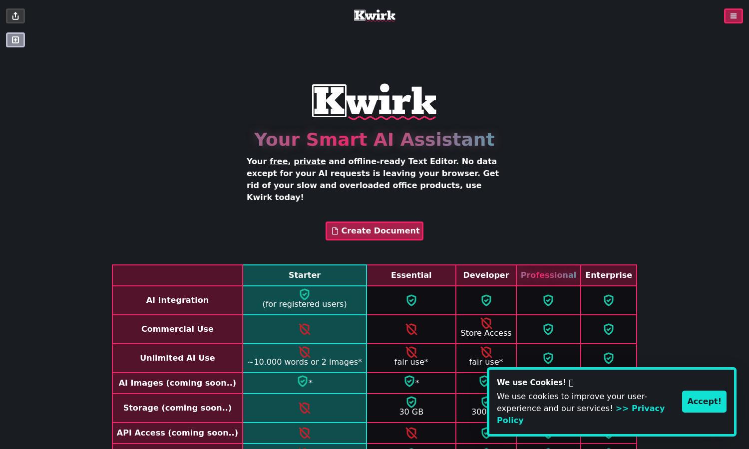 Kwirk.io Website