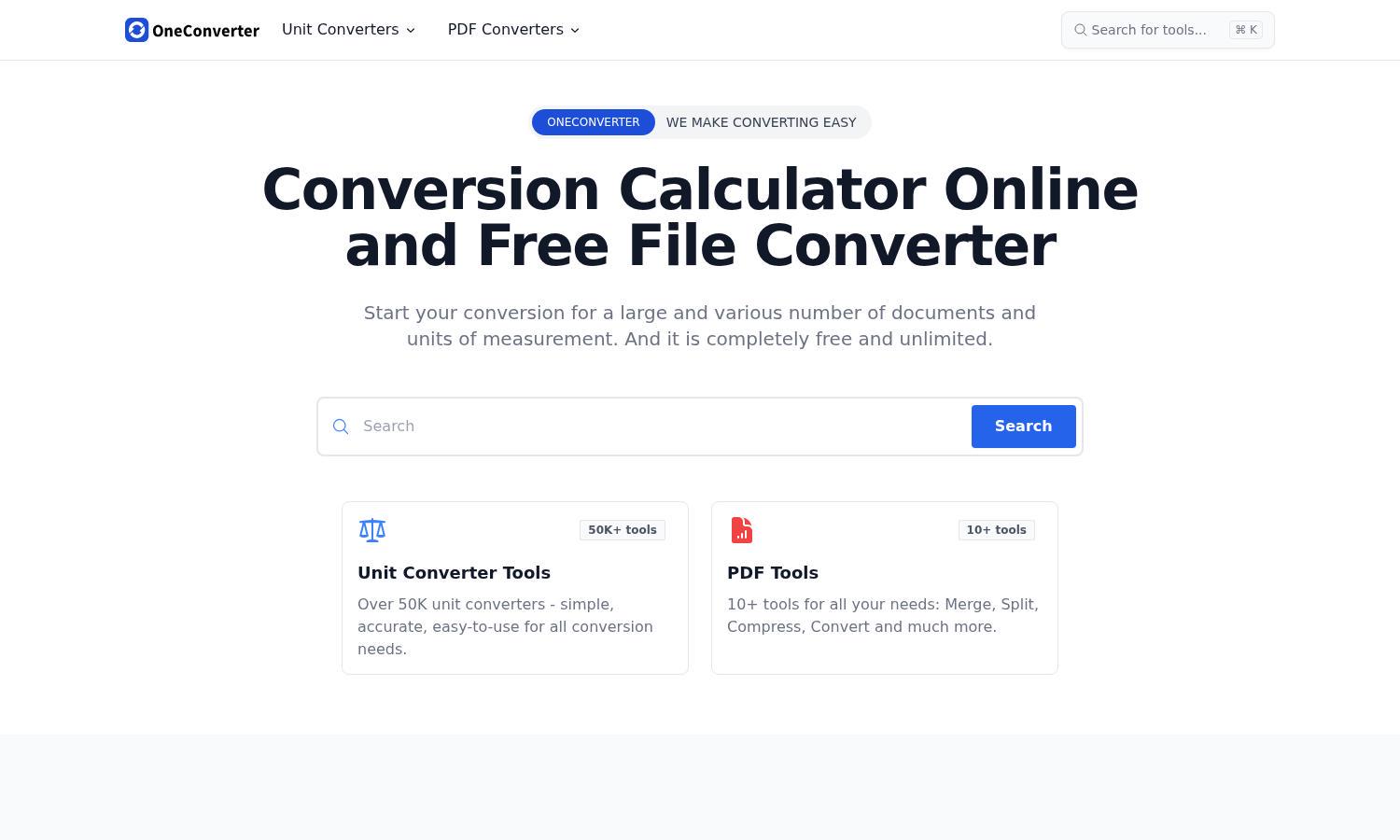 OneConverter Website