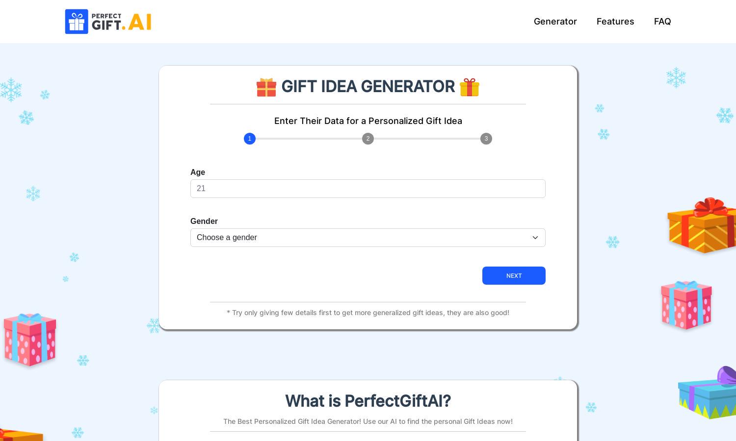 PerfectGift.AI Website