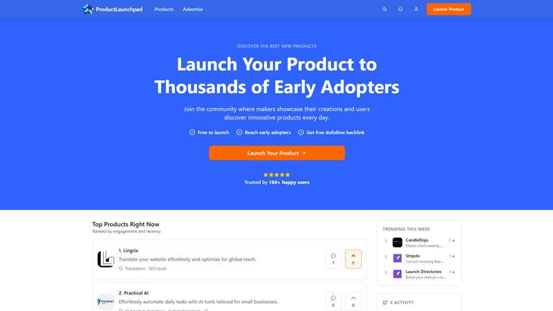 Product Launchpad screenshot
