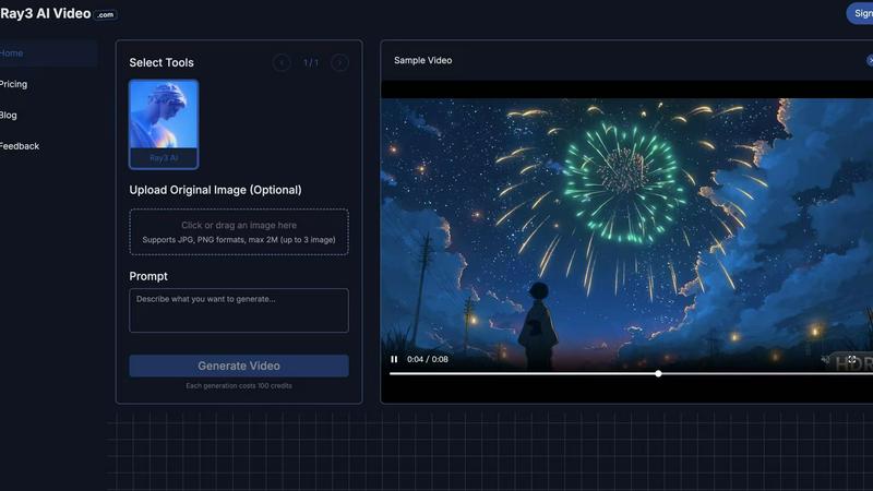 Ray3 AI Video application interface and features