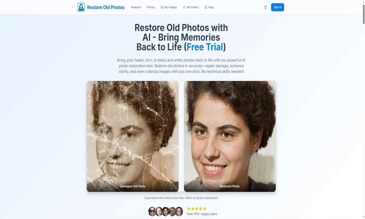 Restore Old Photos Website