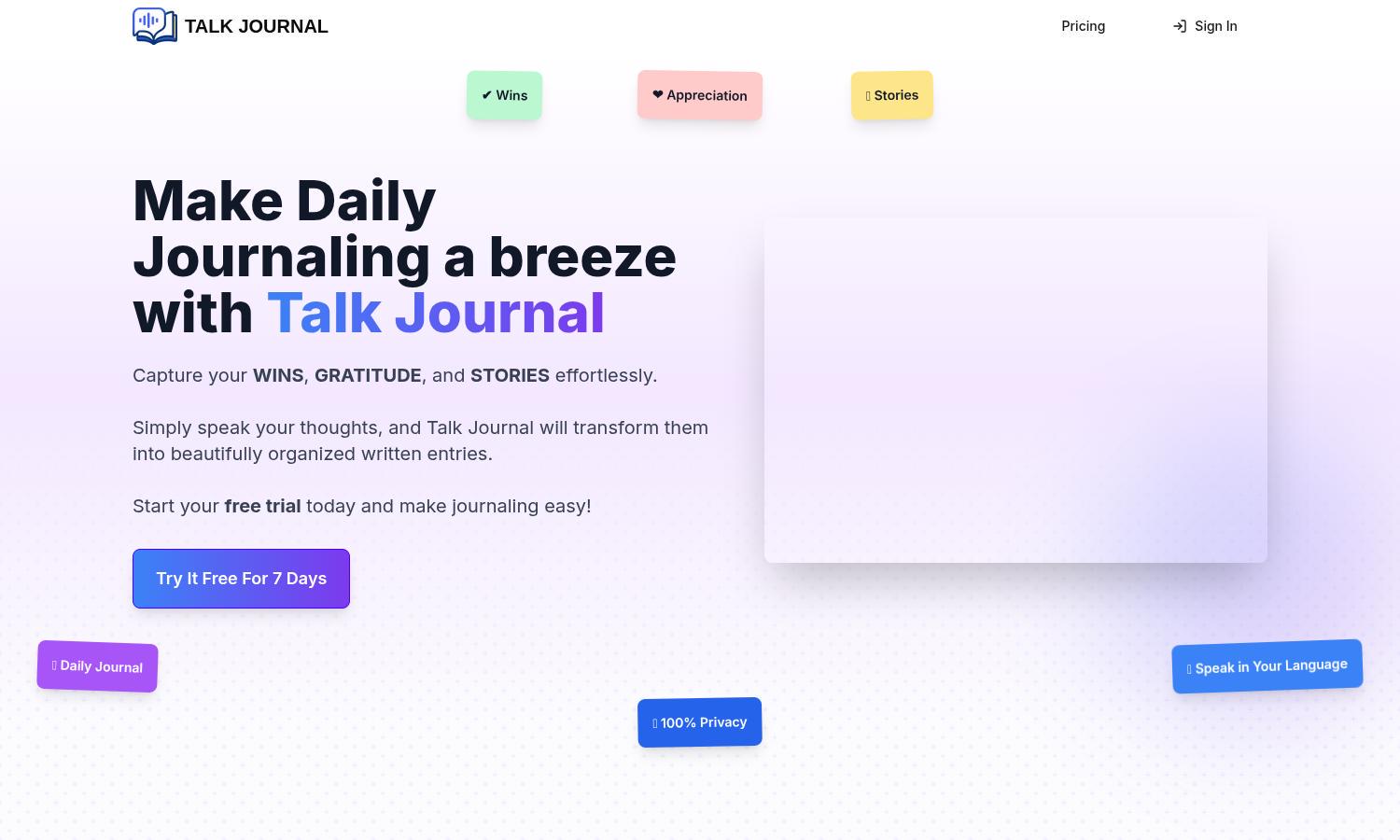 Talk Journal Website