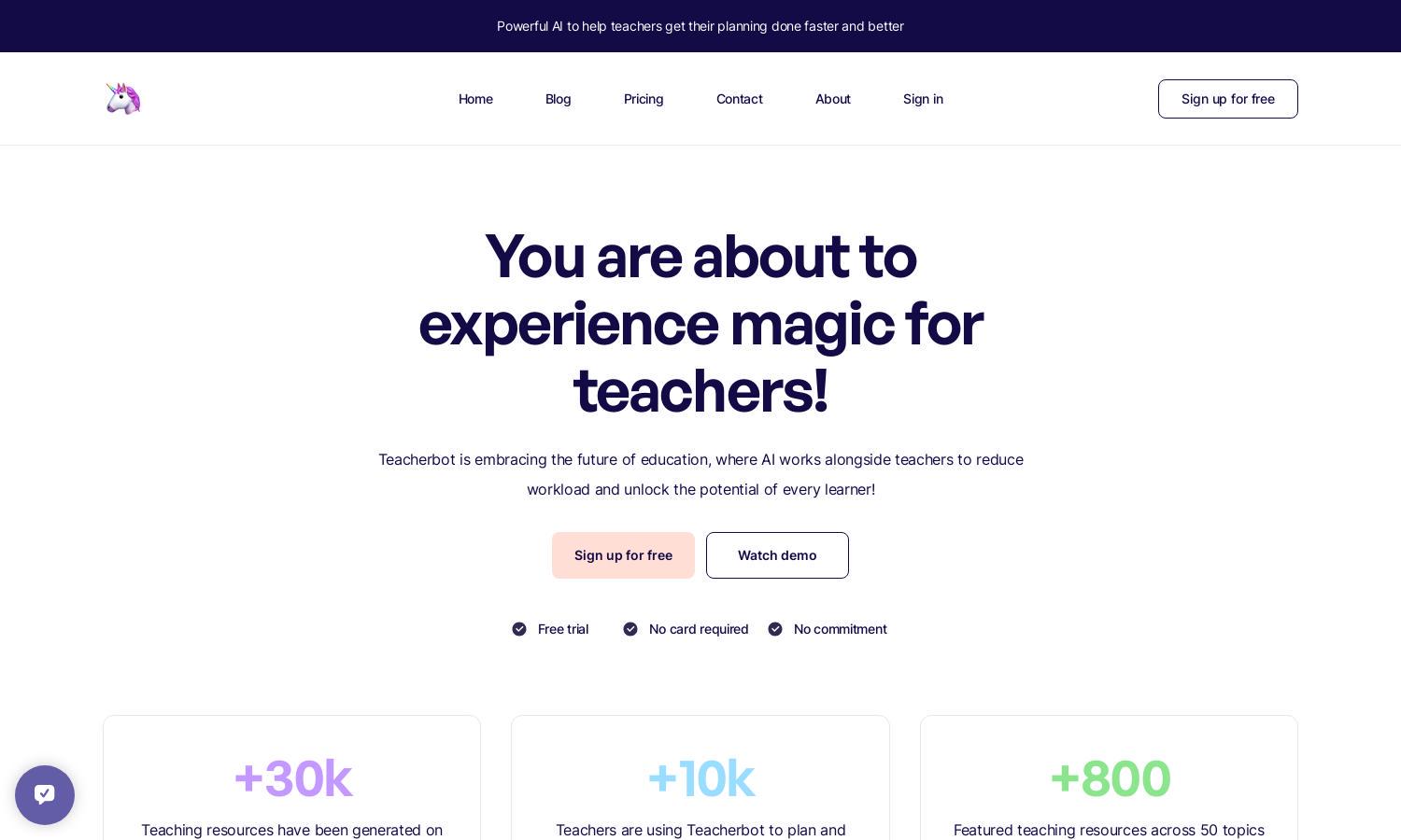 Teacherbot Website