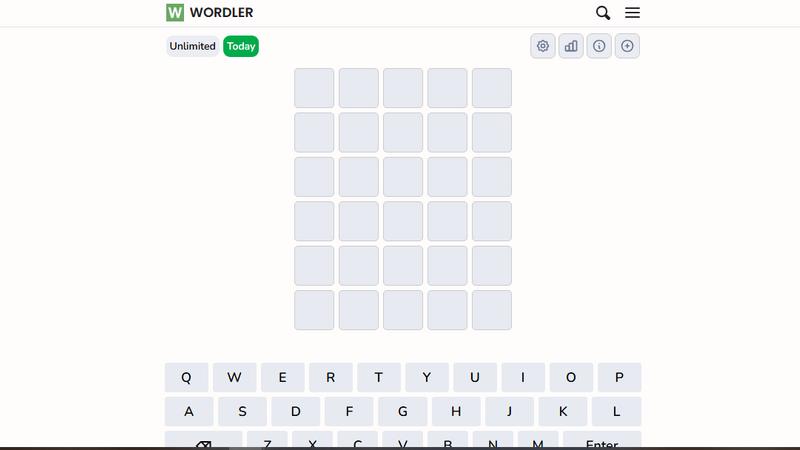 Wordler application interface and features
